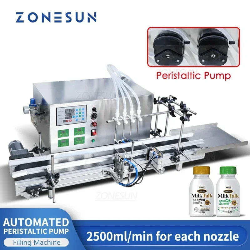 ZONESUN ZS-DTPP4B Настольный автоматический 4-головочный перистальтический насос для