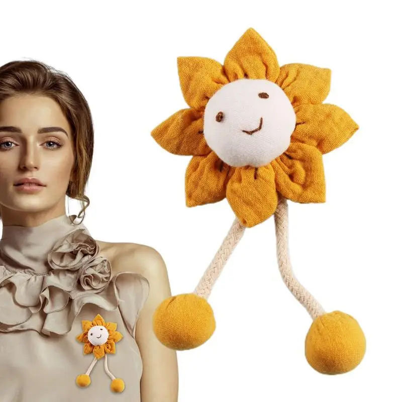 

Flower Brooch Plush Smile Face Cartoon Lapel Pin Badge Brooch Pins Flower Pin Lapel Pin Badge For Jackets Bags Backpacks Hats
