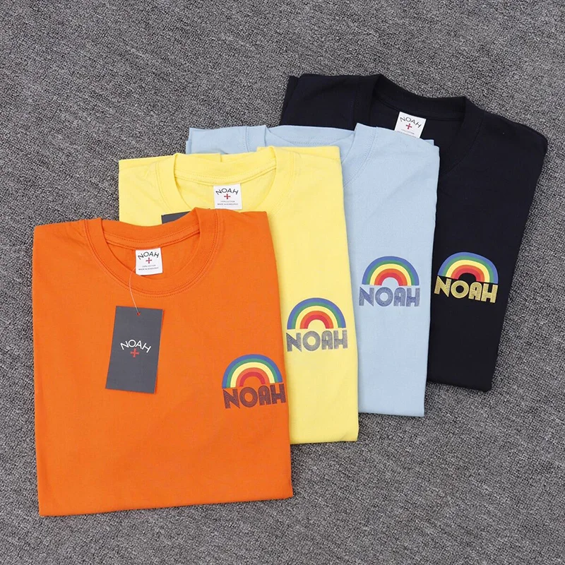 

Rainbow NOAH Logo T Shirt Men Women Streetwear High Quality T-Shirt Summer