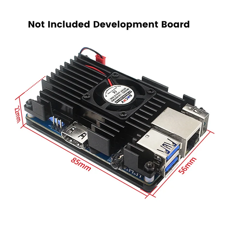Алюминиевый корпус с охлаждающим вентилятором для Orange Pi 3 LTS