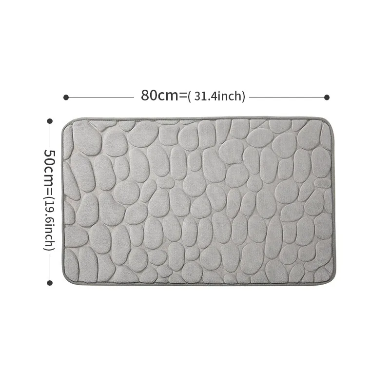 anti slip bath mat cobblestone embossed carpet absorbent floor rug 5080cm memory foam pad for bathroomtoilet entrance door mat free global shipping