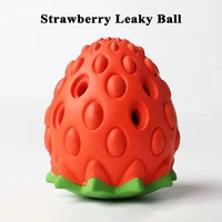 pet dog toy strawberry leaky ball rubber leaking dog toys pet chewing toy dog tooth cleaning supplies pet accessories