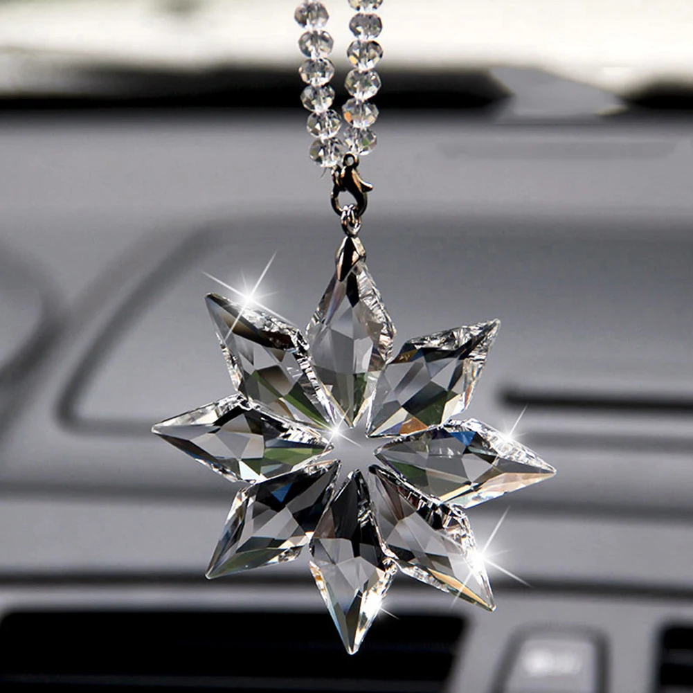 Автомобильная подвеска прозрачная Хрустальная декорация в виде снежинок