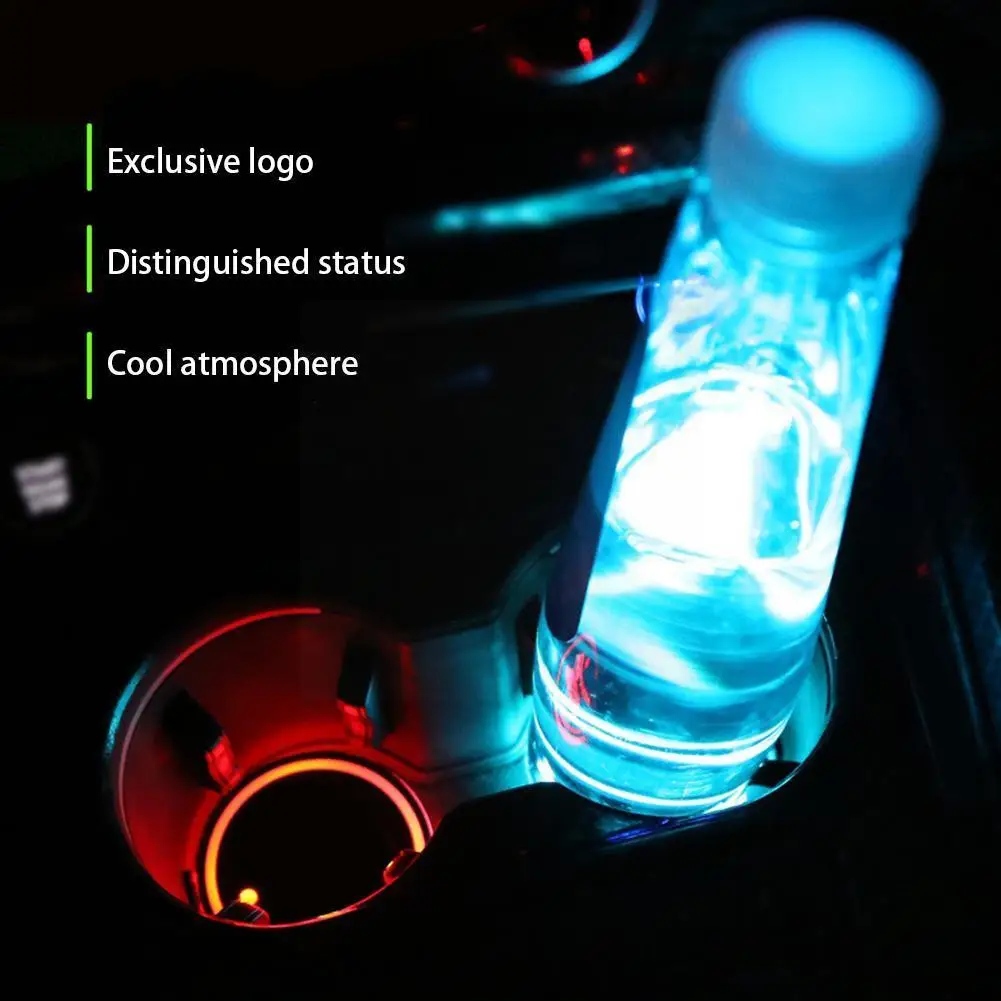 2Pcs Car LED Coaster 7 Color Luminous RGB Light Mat Cup Energy Holder Decoration Pad Practical Sensor Saving With Y4V1 | Автомобили и