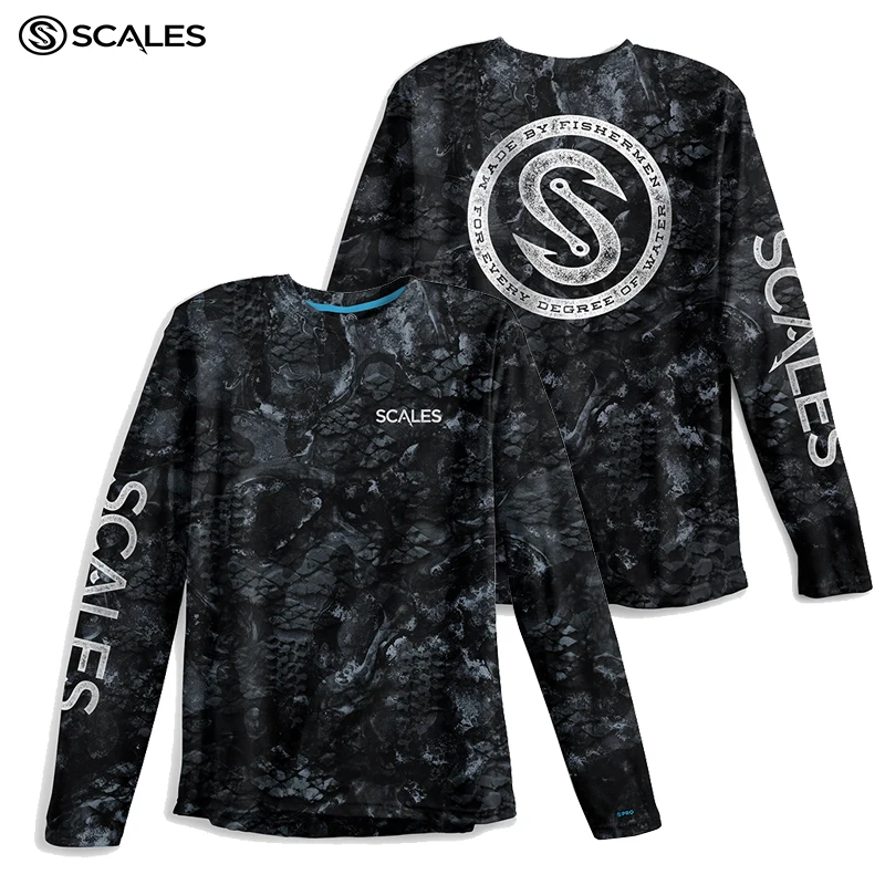 SCALES Pelagic Fishing Shirts Long Sleeve Uv Protection Man Outdoor Summer Camouflage Moisture Wicking Jersey Fishing Apparel