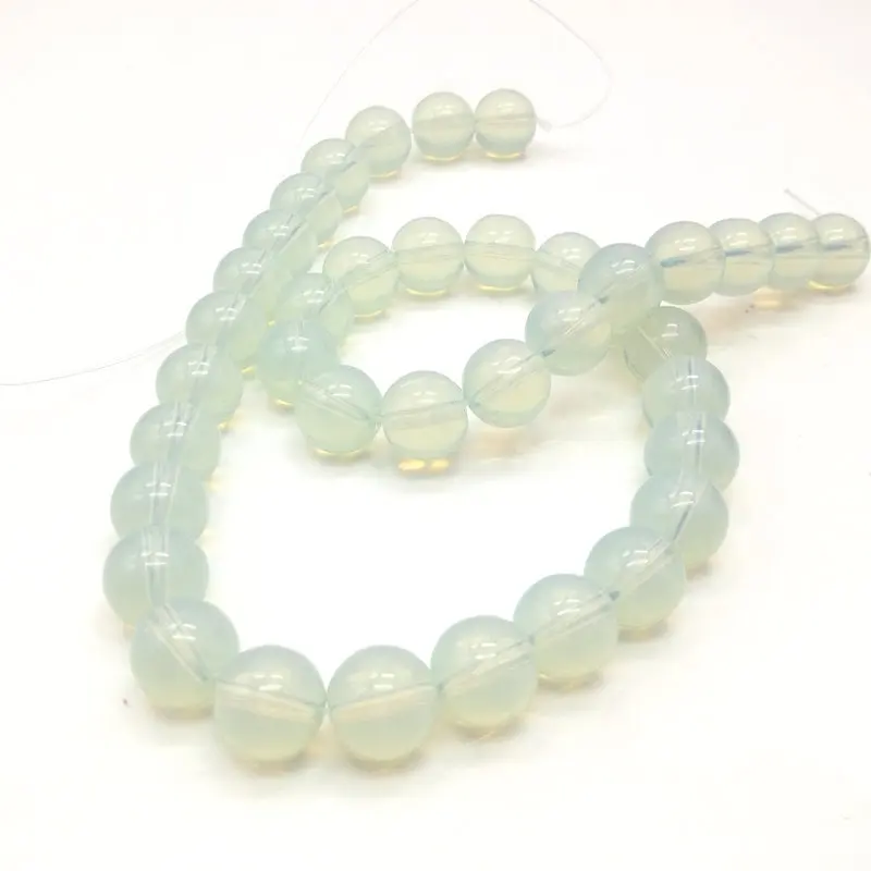 

2 Strand Oval Fire Opalite Opal Bead White Gem CHIC 10MM