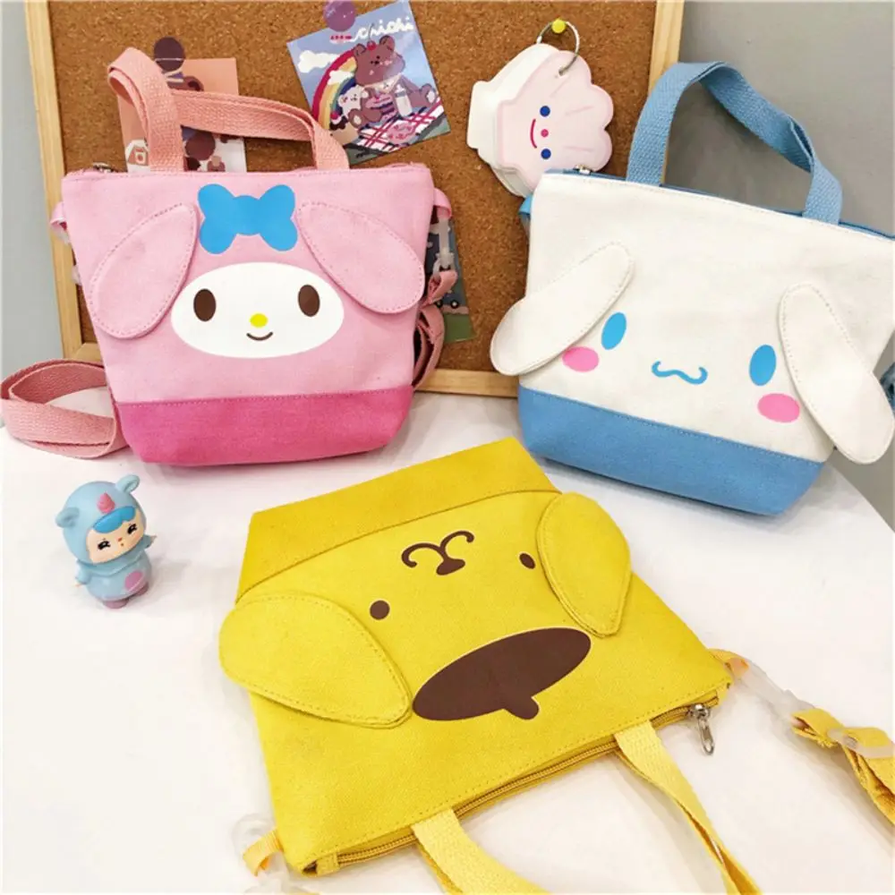 Sanrio Student Handbag Cartoon Lunch Bag Cute Shopping Bag Canvas Bag Kawaii Girl Storage Bag Cinnamoroll My Melody Kuromi Gifts