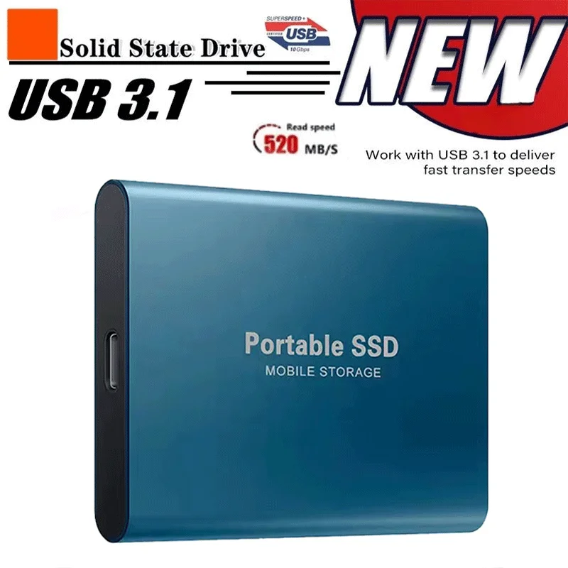 

Portable SSD Solid State Drives External SSD Hard Disk 4TB 2TB 1TB 500G USB 3.1 Type C 8TB Hard Drive for Computer Laptops PS4