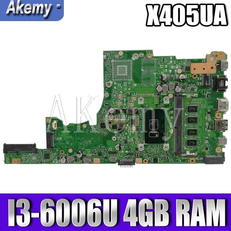 

Akemy X405UA для Asus X405U X405UN X405UR X405URR X405URP X405UQ X405UF Laotop материнская плата X405UA I3-6006U CPU 4 Гб RAM