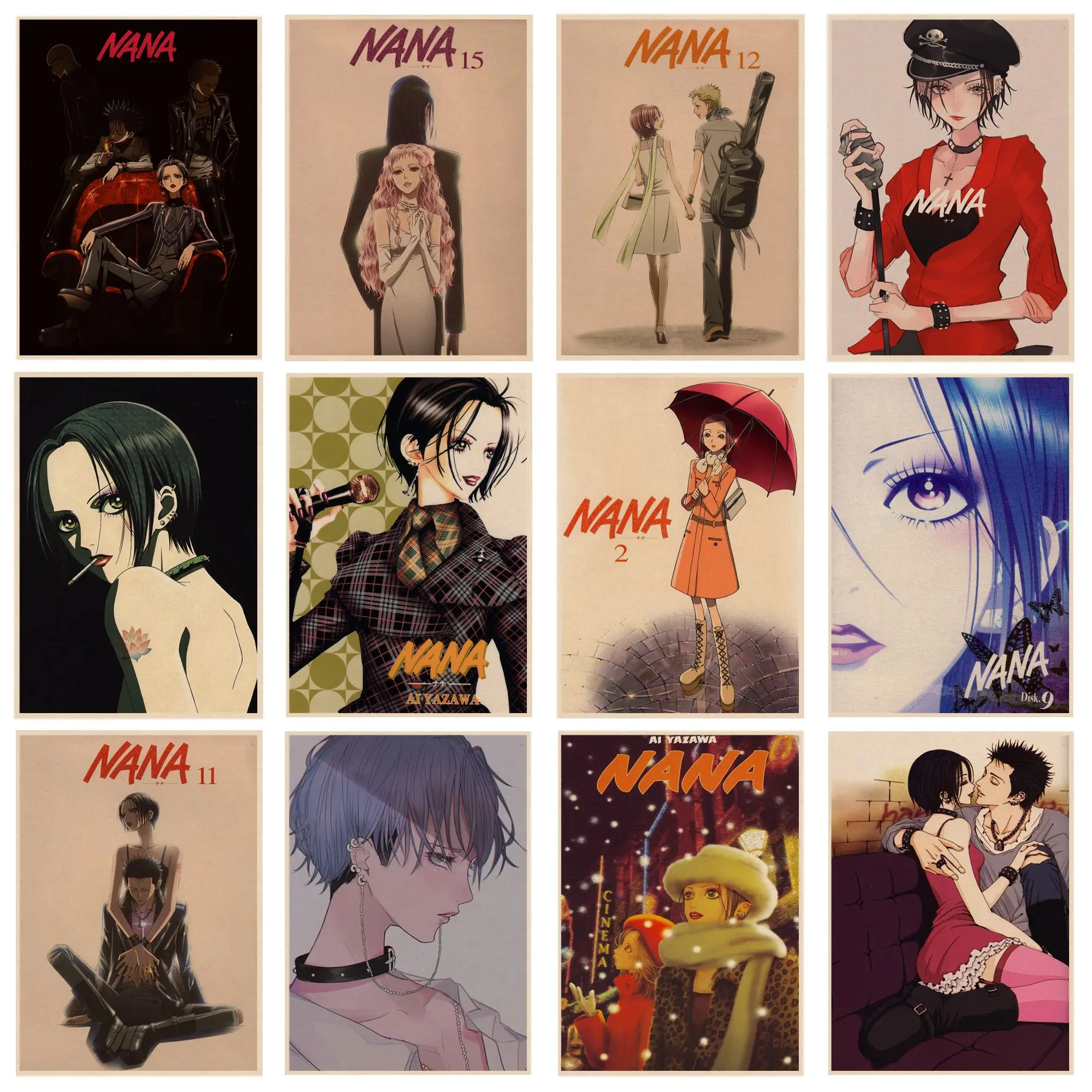

Anime NANA Classic Anime Poster Vintage Room Bar Cafe Decor Home Decor