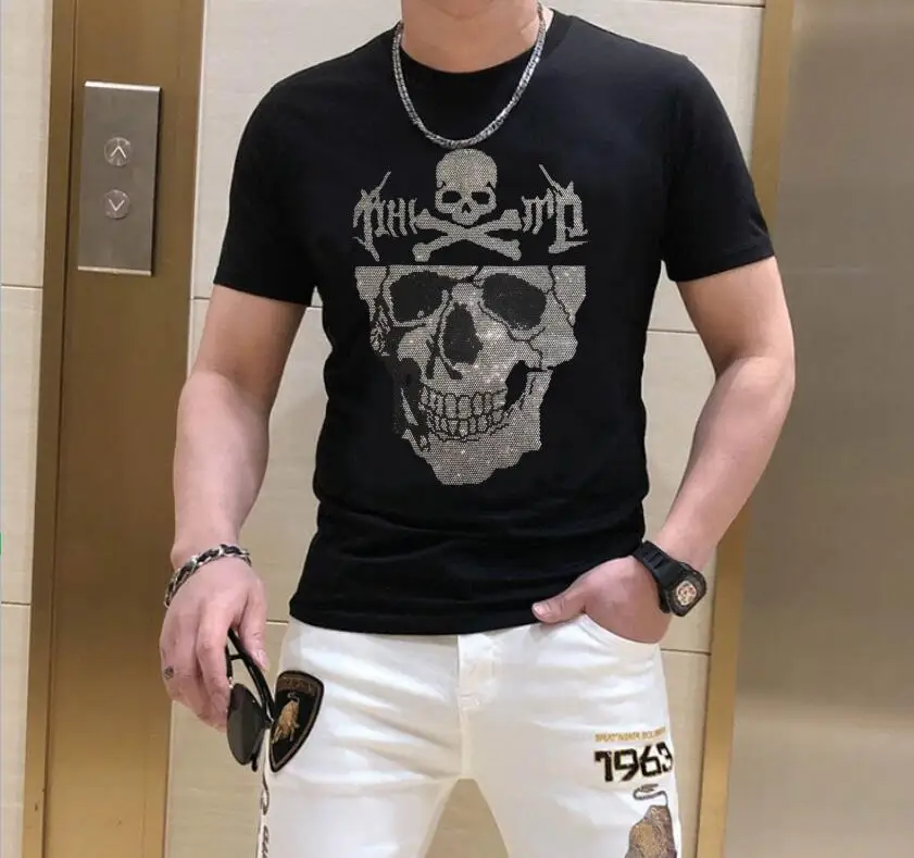 

2023 Brand New Designer Rhinestone tshirt for holiday asian size tshirt