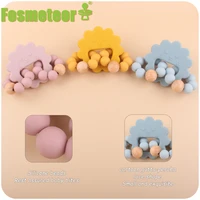 fosmeteor new baby products silicone flower shape teether baby exercise gums silicone beads teether teether toy gift