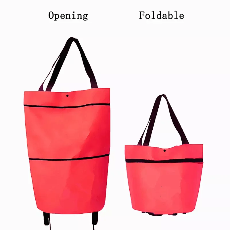 

20221Pcs 4Color Reusable Grocery Bags Shopping Pull Cart Trolley Bag 600D Oxford Cloth Portable Foldable With Wheels