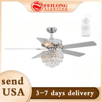 Ceiling Fan with Light Remote Control New Living Room Dining Room Bedroom Hotel Project with Crystal Ceiling Fan Light Fan Light