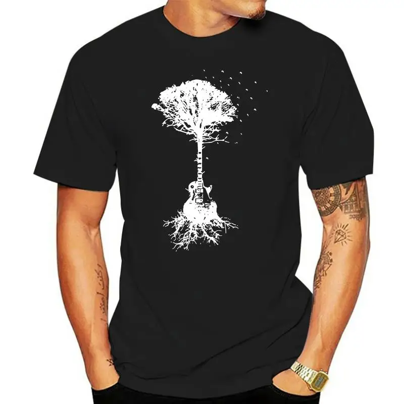 

Футболка с изображением гитары дерева, музыкальные подарки для гитаристов, футболки для кемпинга на открытом воздухе, мужские музыкальные ...