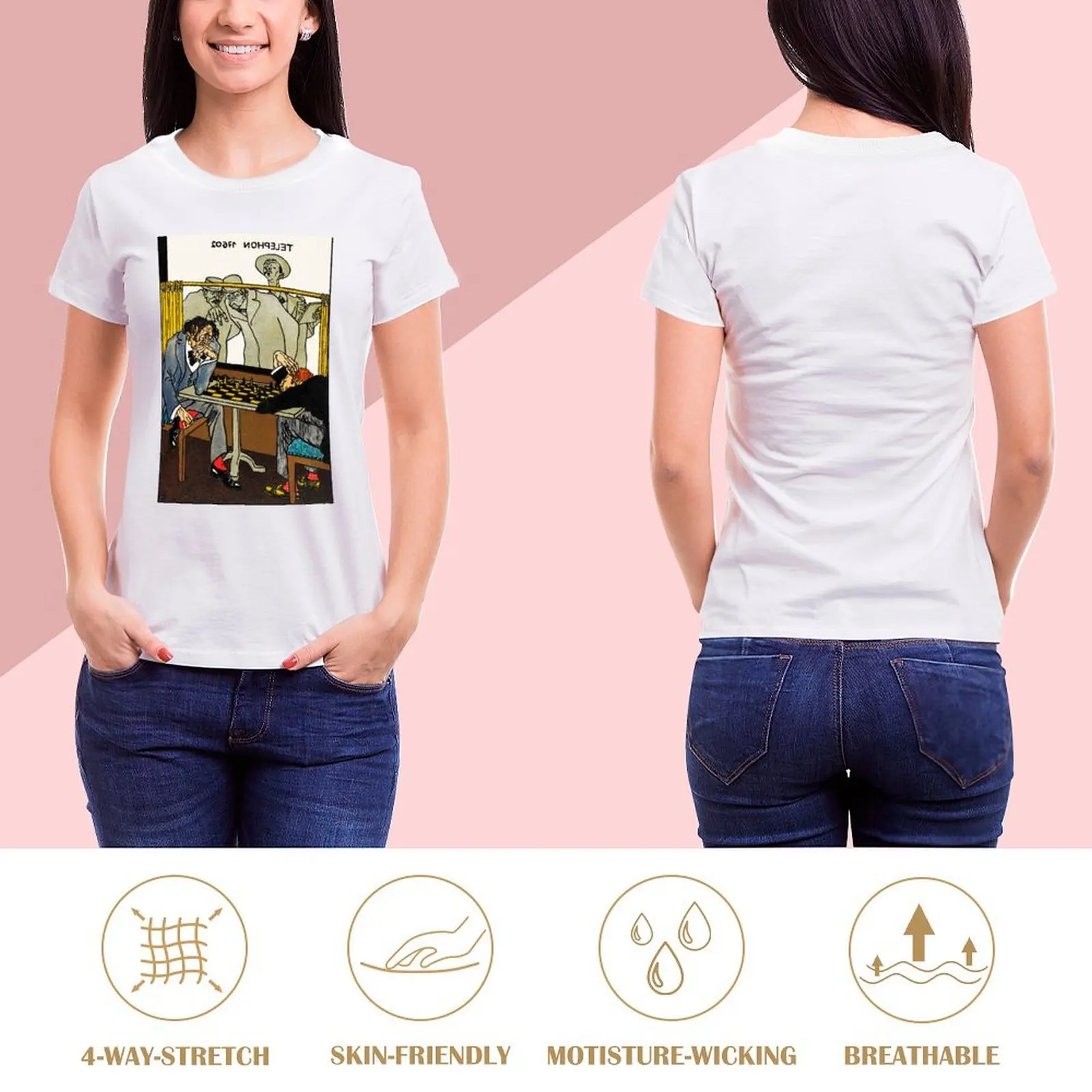 Футболка Viennese Cafe: Пример шахматных игроков от Moriz Jung Забавные Рубашки для