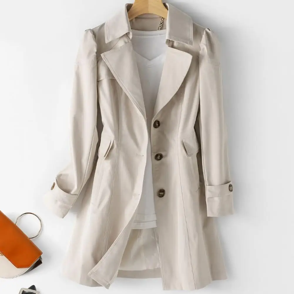 

Women Long Trench Coat Elegant Women's Single-breasted Long Coat Stylish Business or Casual Jacket for Autumn/winter for Women