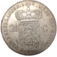 1818 Нидерланды 2 5 Gulden-King Willem Серебряная КОПИЯ