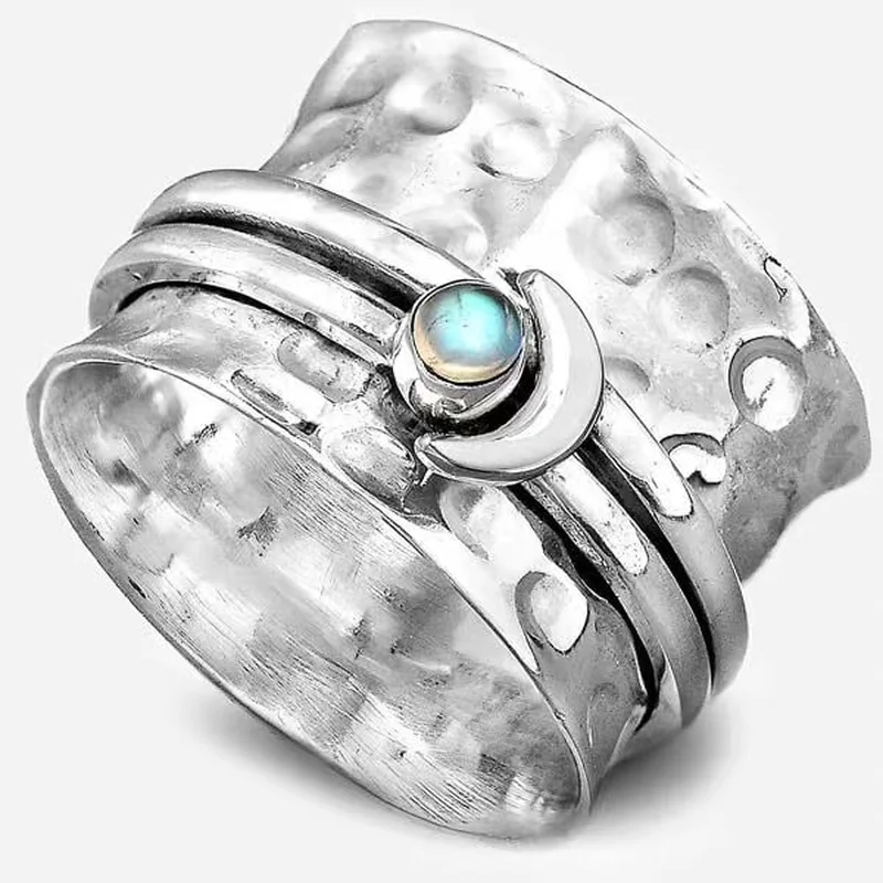 

Moonstone Lucky Rings for Women Creative Vintage Large Rings Gifts for Women Fashion Jewelry Anillo De Mujer