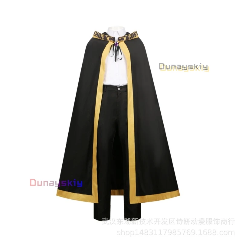 Wiru Seruforuto Koretto Rowaaru Cosplay Anime Wistoria: Wand and Sword Cos Costume Black Clock Suit Holloween Party Roleplay Set