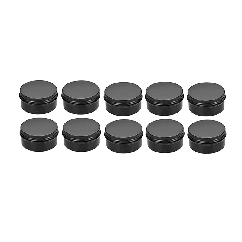 

10 упаковок пустых банок, черные круглые алюминиевые жестяные стандартные металлические стальные банки, бокс для губ, косметические контейнеры