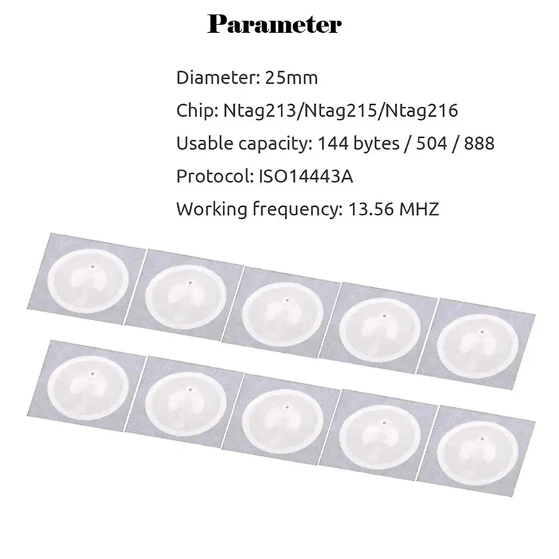 Новинка 10 шт. Ntag213 Ntag215 NFC-тег наклейка 13 56 МГц ISO14443A этикетка для телефона