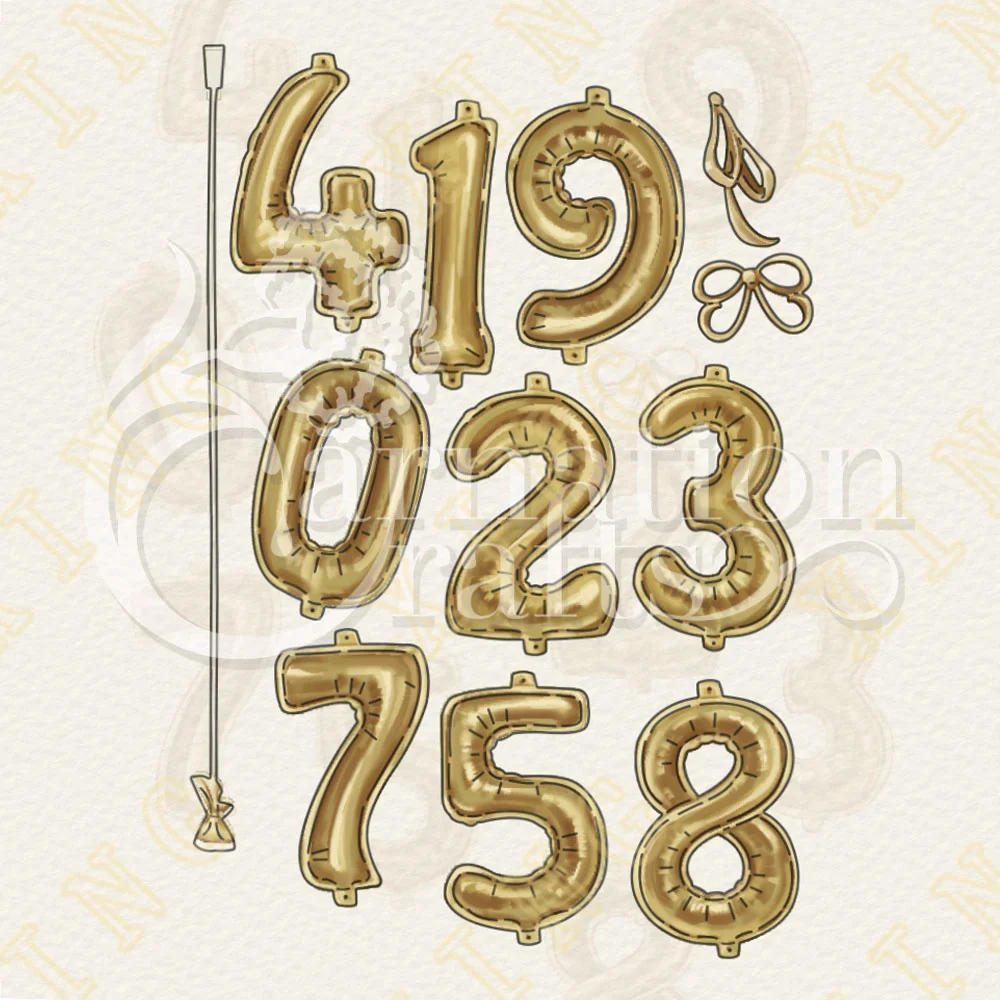 

Number Balloons 2022 Embossing New Arrival Metal Craft Cutting Dies for Diy Scrapbooking Paper Diary Decoration Manual Handmade
