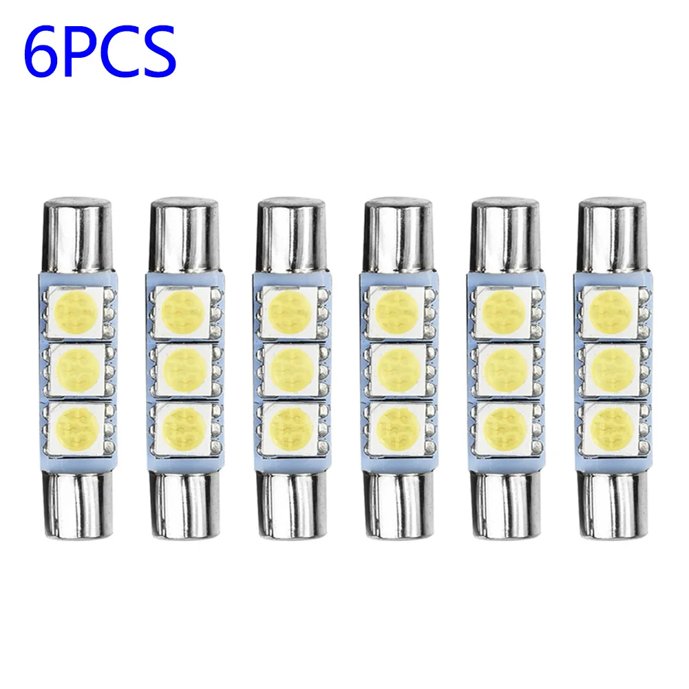 

6 шт., ксеноновые лампы 3SMD 29 мм 6641 6614F, яркие цвета