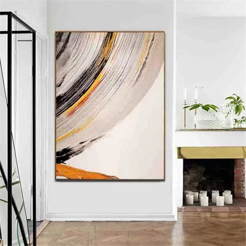 

Hand Painted Texture Abstract Oil Painting Gold Foil Modern Home Wall Art Hangings Canvas Paintings For Living Room Hotel Decor