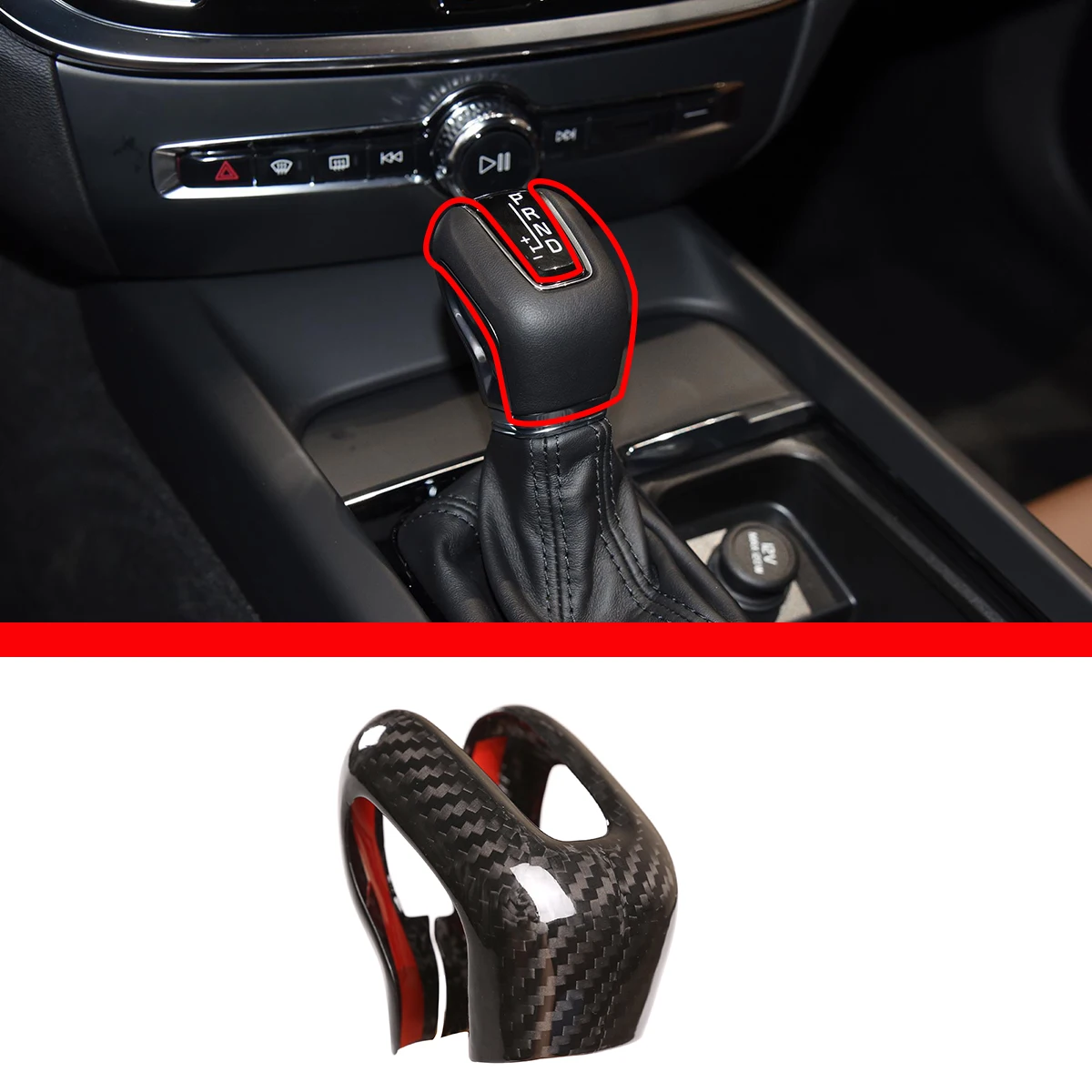 

Для Volvo XC60 XC90 S60 V60 S90 V90 наклейка на крышку переключения передач из настоящего углеродного волокна аксессуары для модификации автомобиля 2015 ...