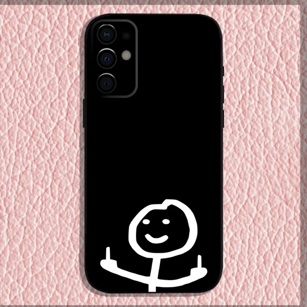 Funny Man Middle Finger Phone Case For Samsung S24 S21 S22 S23 S30 Ultra S20 Plus Fe Lite Note 10 9 5G Black Soft Shell
