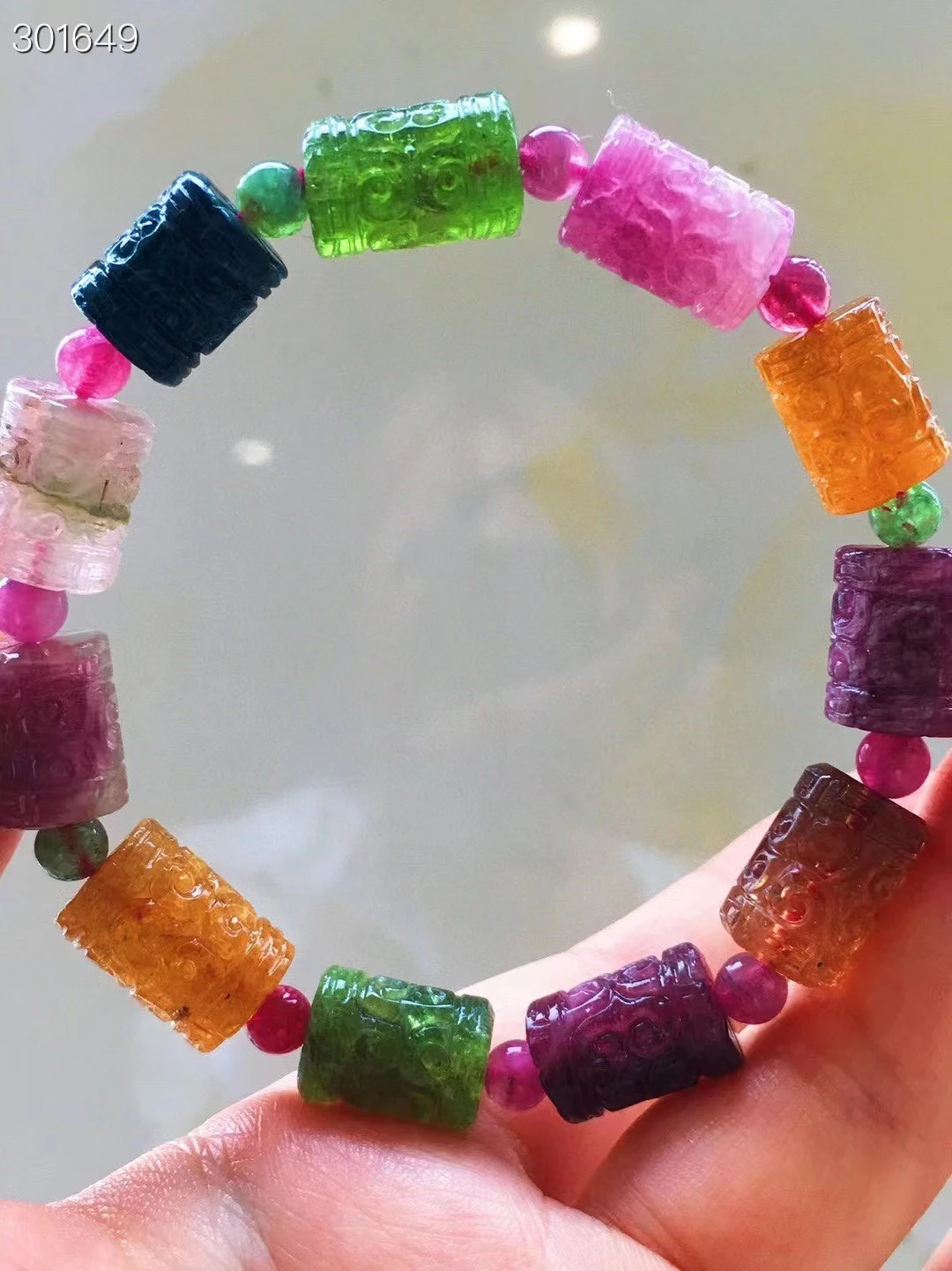 

Natural Colorful Tourmaline Quartz Bracelet Clear Barrel Beads 14.4x9.7mm Women Red Tourmaline Necklace Stretch Jewelry AAAAAAA