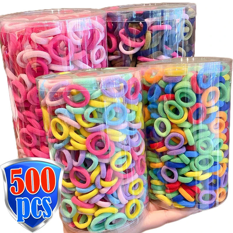 

500pcs Colorful Hair Bands for Children Nylon Scrunchie Hair Ties Rubber Band for Kids Girls Elastic Hair Band Hair Accessories