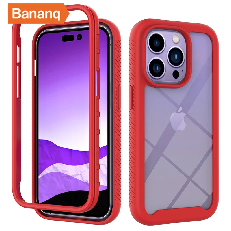 

Bananq 360 Full Body Slim Armor Shockproof Phone Case For iPhone 6 7 8 SE 2020 Anti-slip Drop Protection Transparency Cover