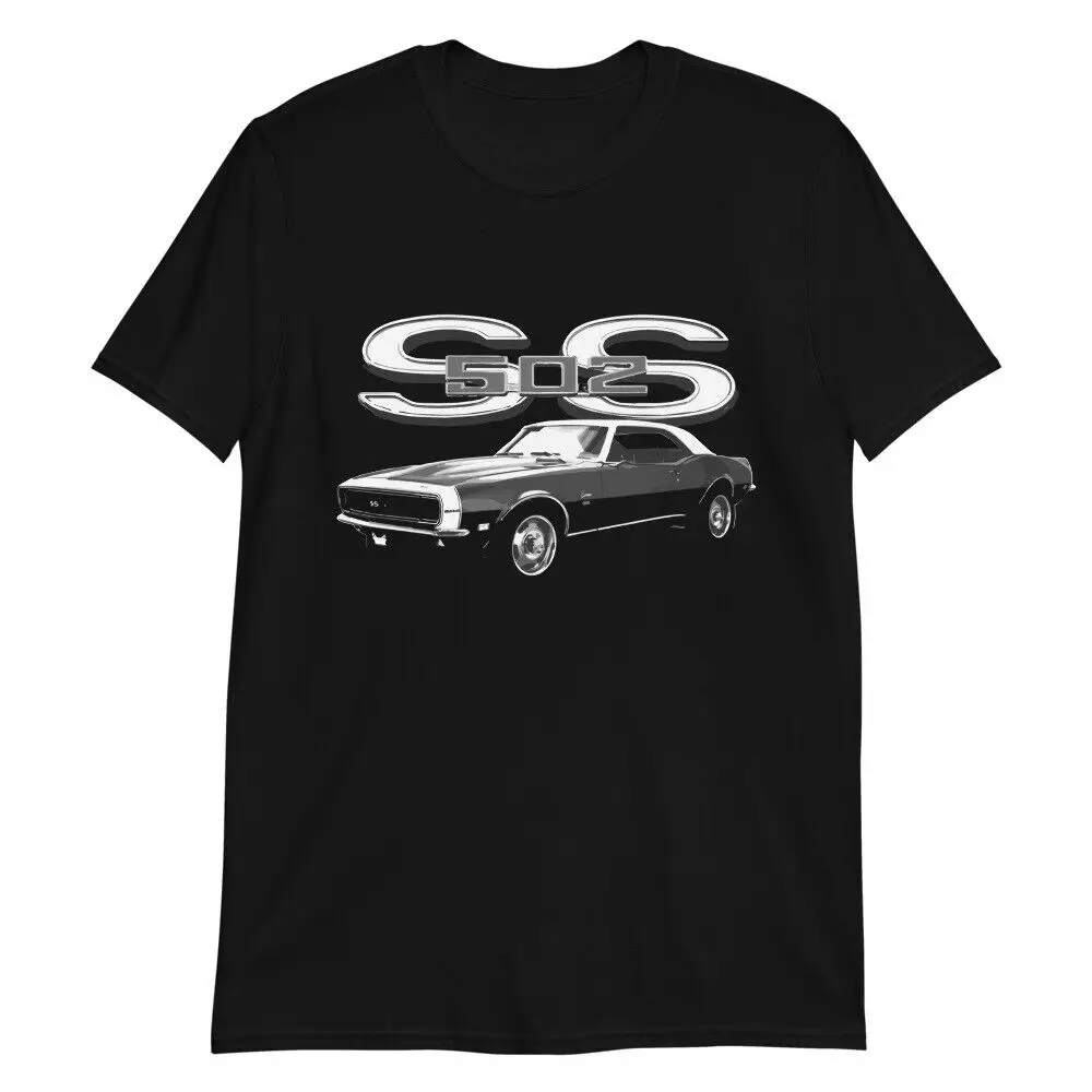 Купи 1968 Black Camaro SS 502 Muscle Car Owner Gift T-Shirt Short Sleeve Casual 100% Cotton O-Neck Summer Mens T-shirt Size S-3XL за 536 рублей в магазине AliExpress