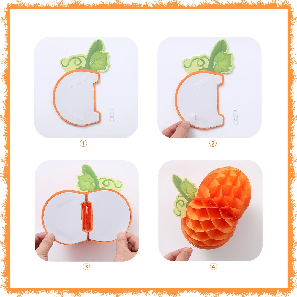 Тыква сотовый шар бумажный подвесной декор Хэллоуин День благодарения осень