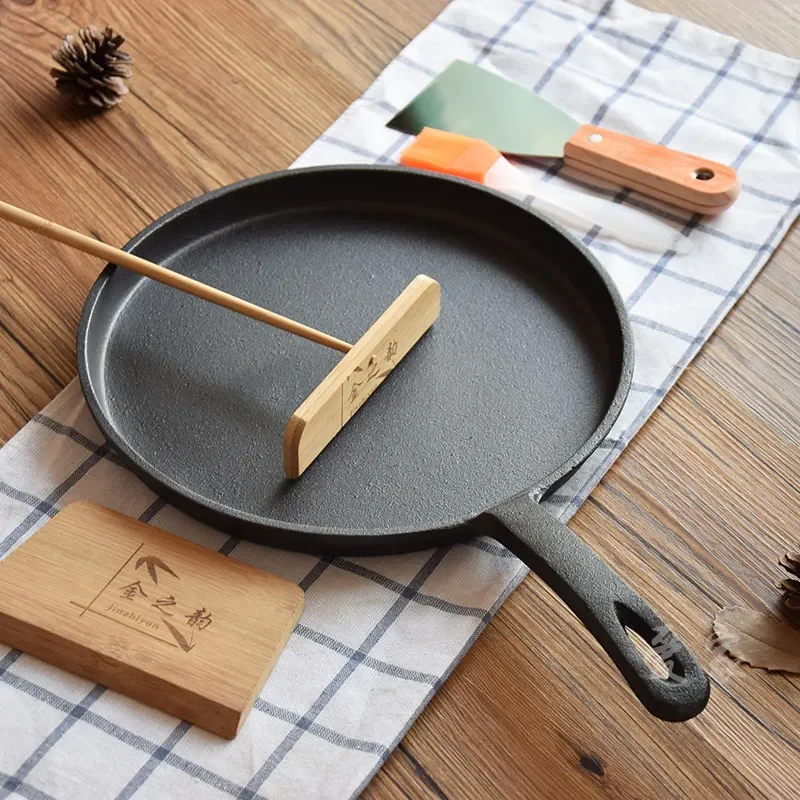 

Чугунная сковорода NEW2023 26 см, блинчики, антипригарная сковорода для приготовления омлета, стейка, поддон для сковороды, рисовых тортов, хлеб...