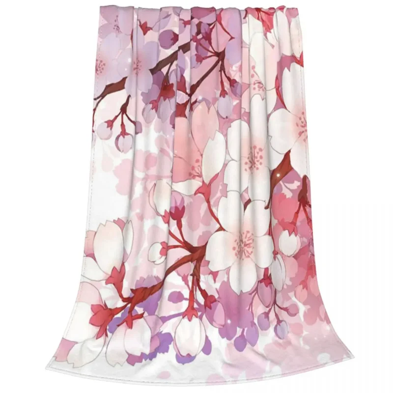 Цветение Сакура фланелевые одеяла с цветами дерева вишневые цветы забавные