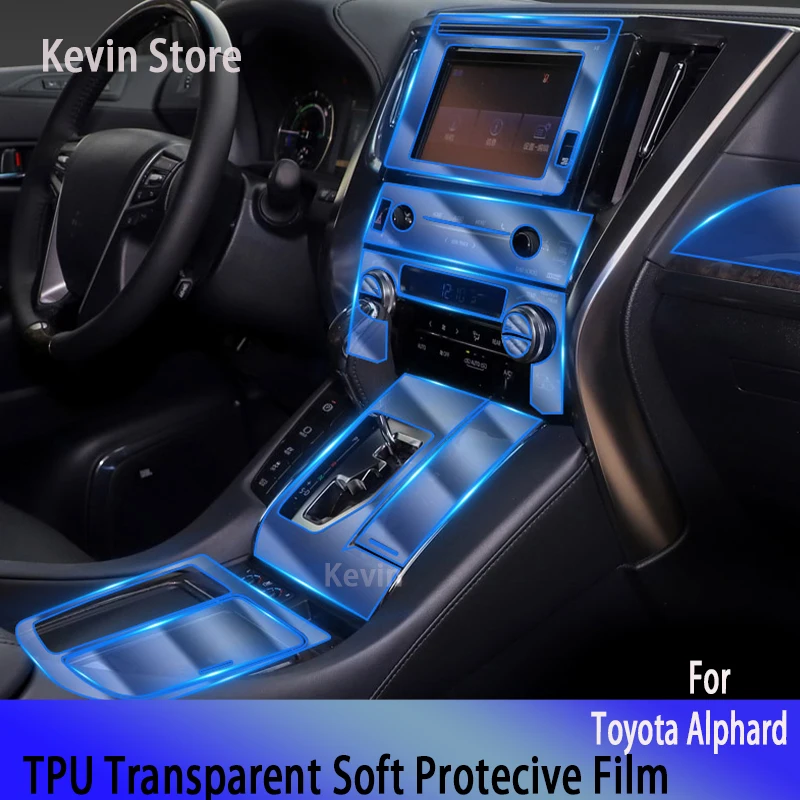 

For Toyota Alphard（2015-2019）-Car Interior Center Console Instrument Navigation Transparent TPU Protective Anti-scratch