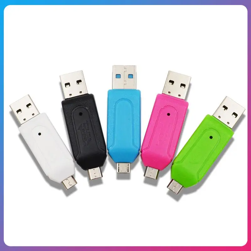 

Usb Otg Adapter 2 In 1 Support Hot Plug Micro Usb Card Reader Fashion Metal Shell Mould Card Reader New 480 Mb/s High Quality