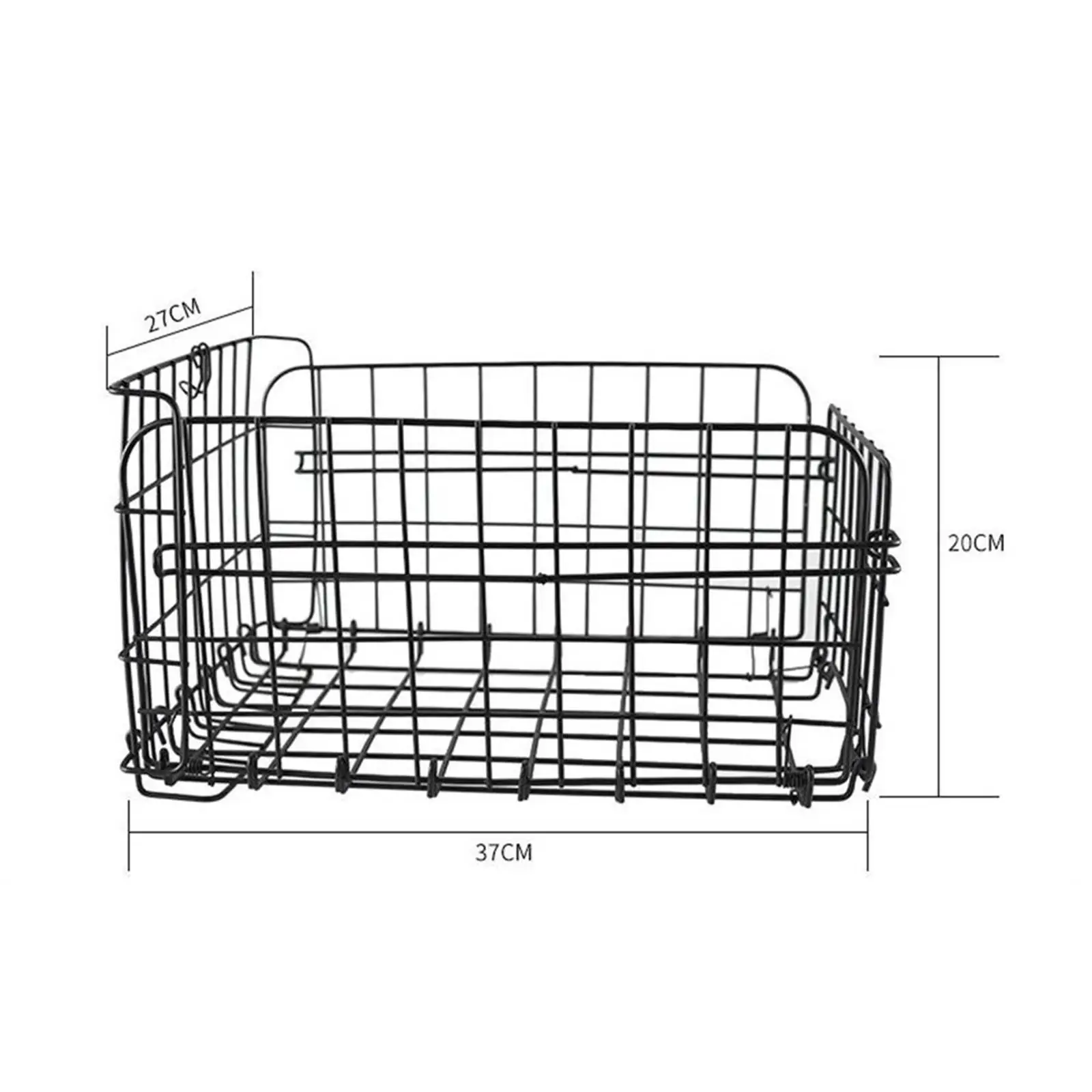 Bike Front Basket Foldling Holder Hanging Cycling Baskets for Front and Rear Holding Water Bottle, Toys, Snacks Waterproof Black