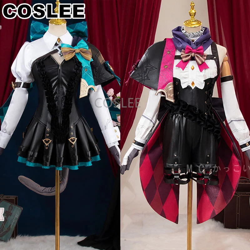 COSLEE Genshin Impact Lynette/Lyney Косплей Костюм Волшебник Игровой Прекрасная Униформа