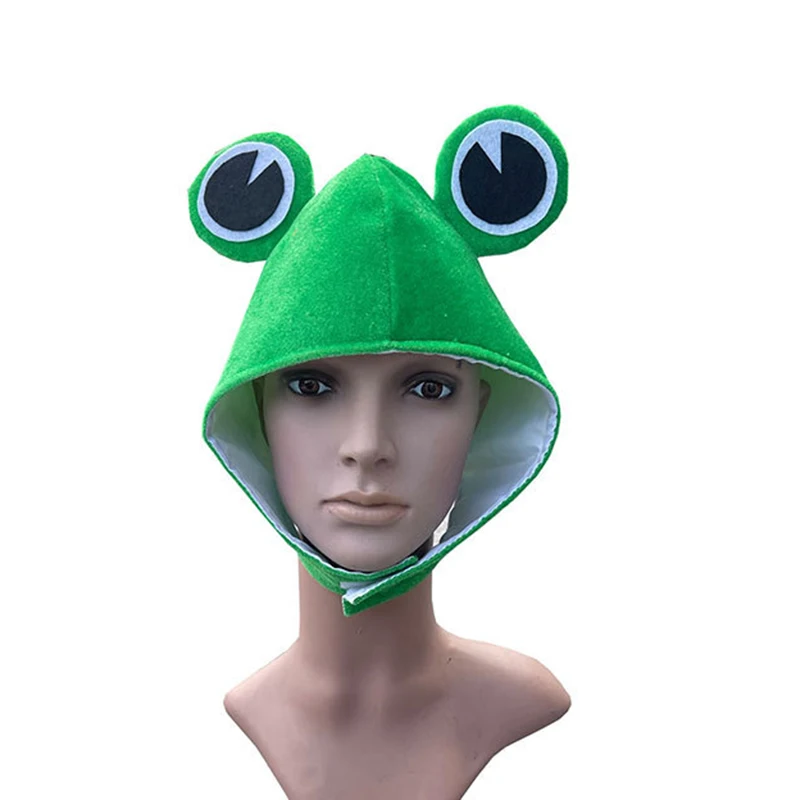 Милая зеленая лягушка плюшевая шляпа головная повязка головной убор наряд