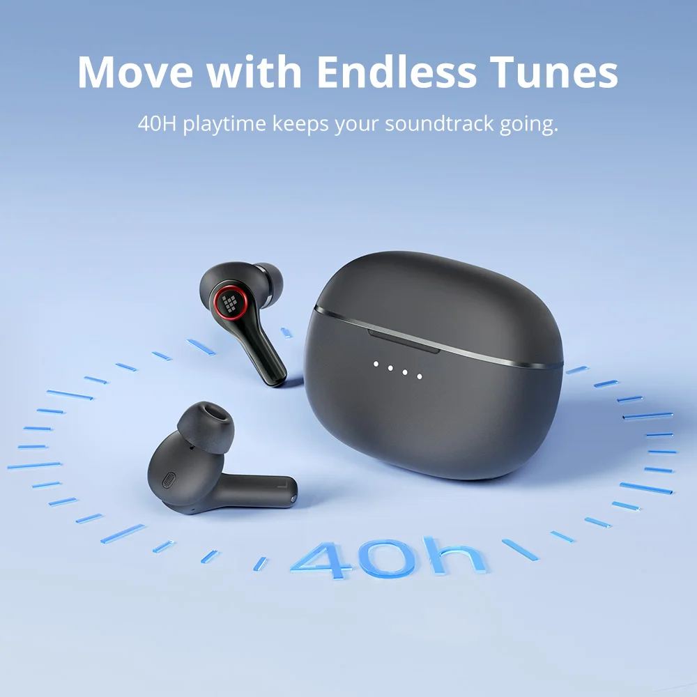 Фото Наушники Tronsmart Sounfii NC 2, беспроводные Bluetooth-наушники с гибридным ANC, аудио Hi-Res, временем воспроизведения 40 часов, НОВЫЙ ВЫБОР 2026 №5