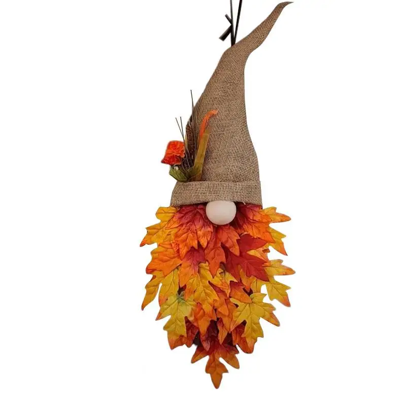 

Artificial Maple Leaves Wreath Color-Changing Autumn Garland With Artificial Maple Leaves Seasonal Decor Rustic Charming Wreath