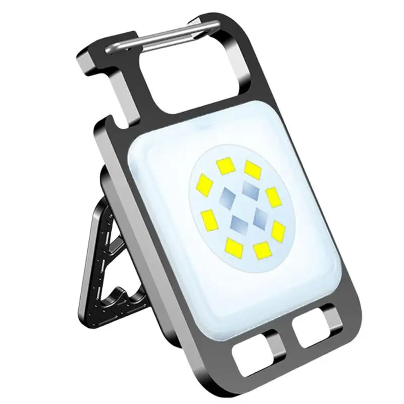 

Keychain Work Light High Lumens Bright Mini Flashlight Rechargeable COB Light 4 Light Modes With Magnet Base Bracket Bottle
