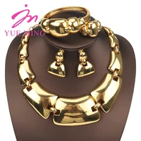 gold color large jewelry sets for women luxury party women necklaces exquisite earrings bracelet ring glamour women jewelry sets