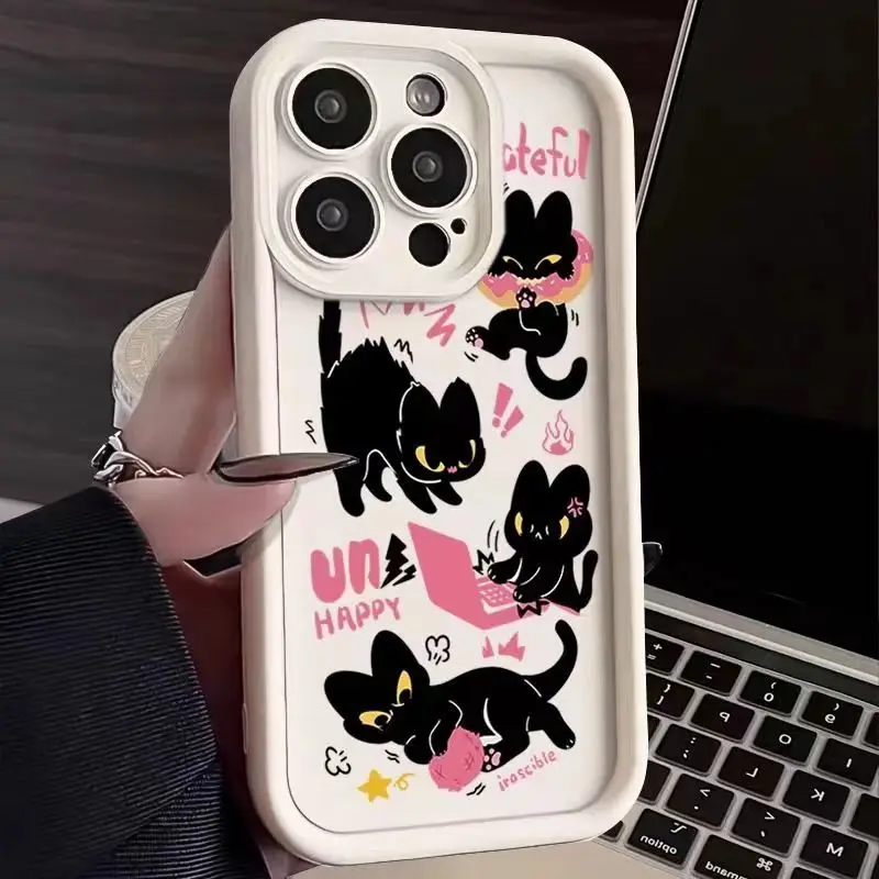 Чехол для телефона Redmi Note 13 11 12 Pro Plus 5G с мультяшным котом Xiaomi 4G 11S 12S 10S 10 13C 12C Cover