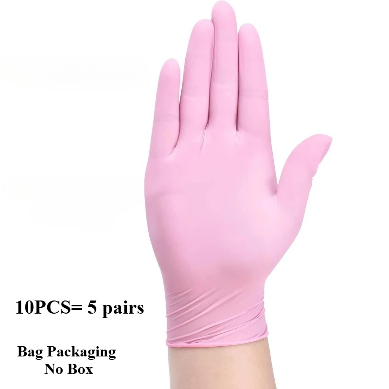 

Розовые одноразовые нитриловые перчатки