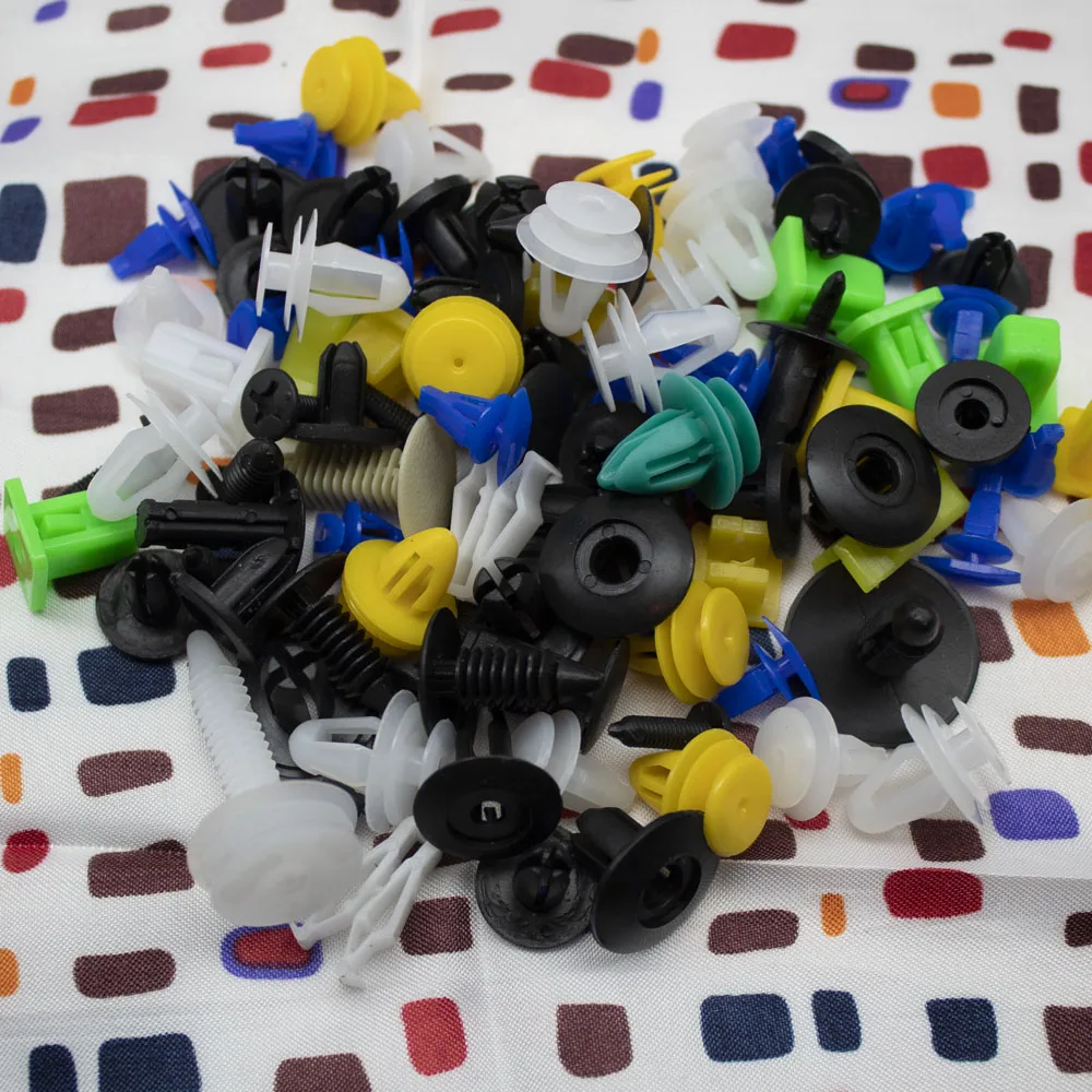 

100 Mixed Car Screws Buckles Auto Bumper Door Fender Trim Fastener Screw Car Panel Rivet Retainer Plastic Clips Inteior Parts